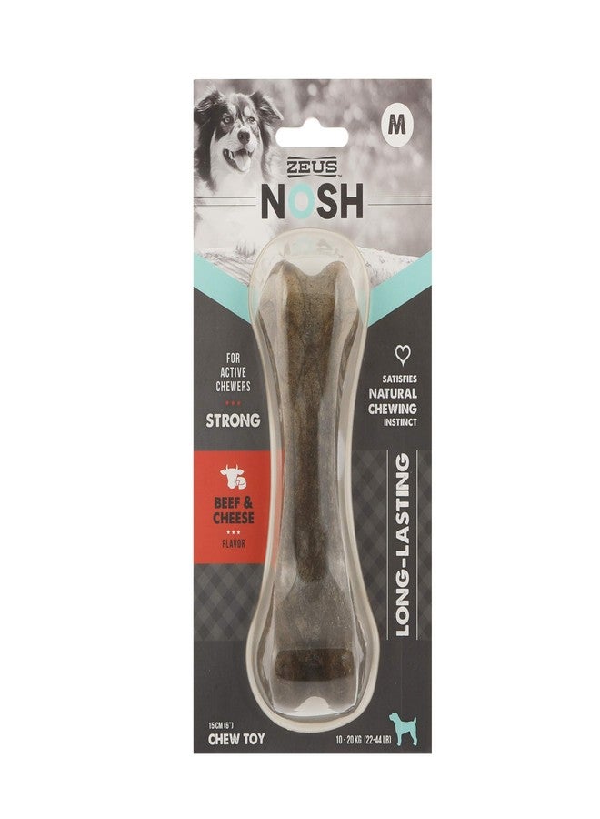 ZEUS Nosh Strong Dog Chew Bones, Dog Chew Toys for Aggressive Chewers, Long Lasting Beef & Cheese Flavor, Medium - Image 1